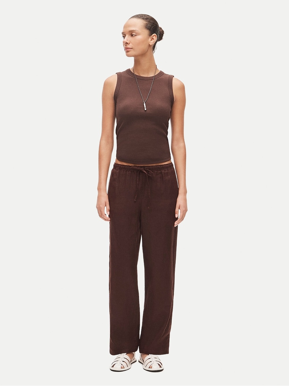 J. Crew Soleil Pant Linen in Smoked Walnut brown Size XL Tall NWT